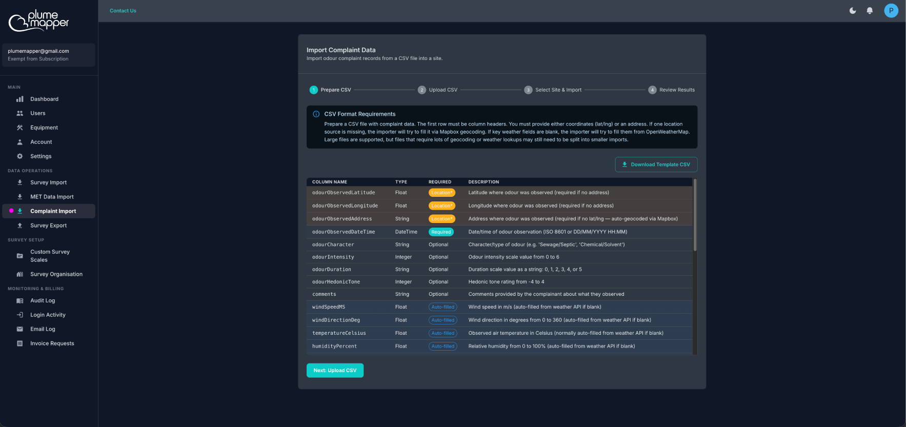 import complaints: import screen