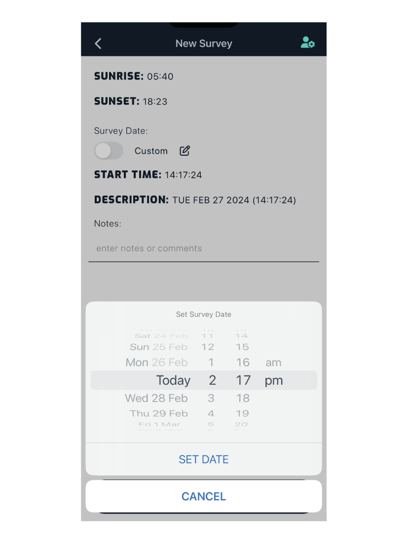 survey date