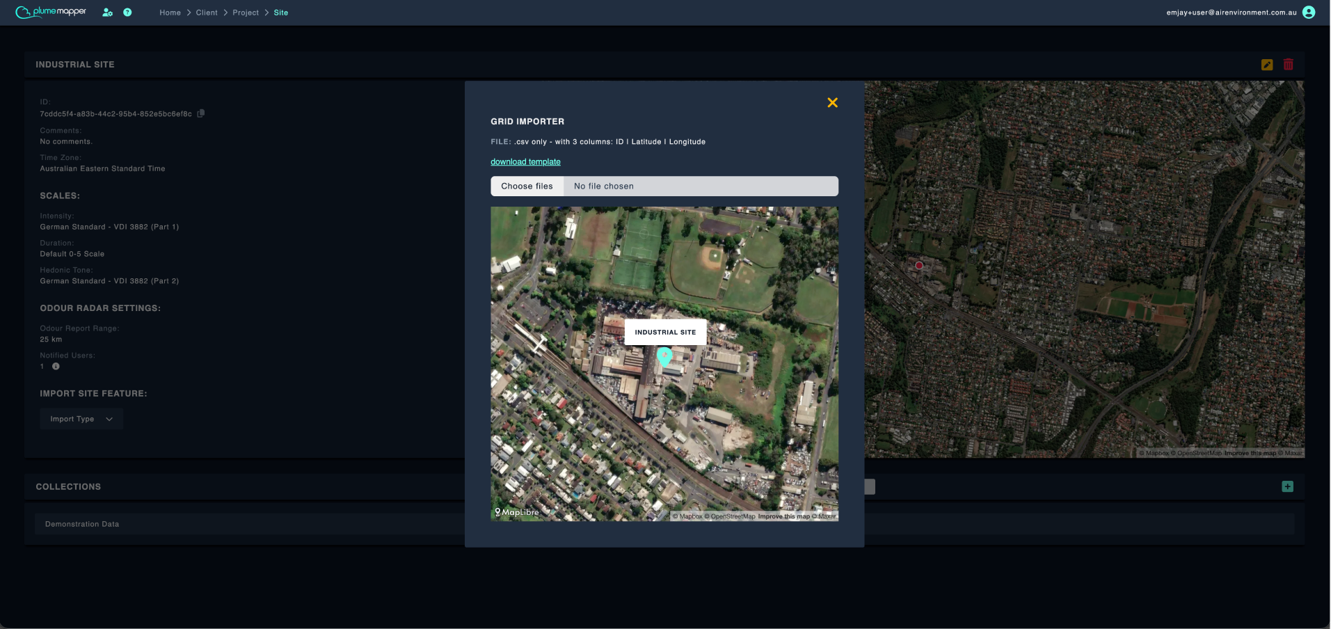 import site features: grid importer