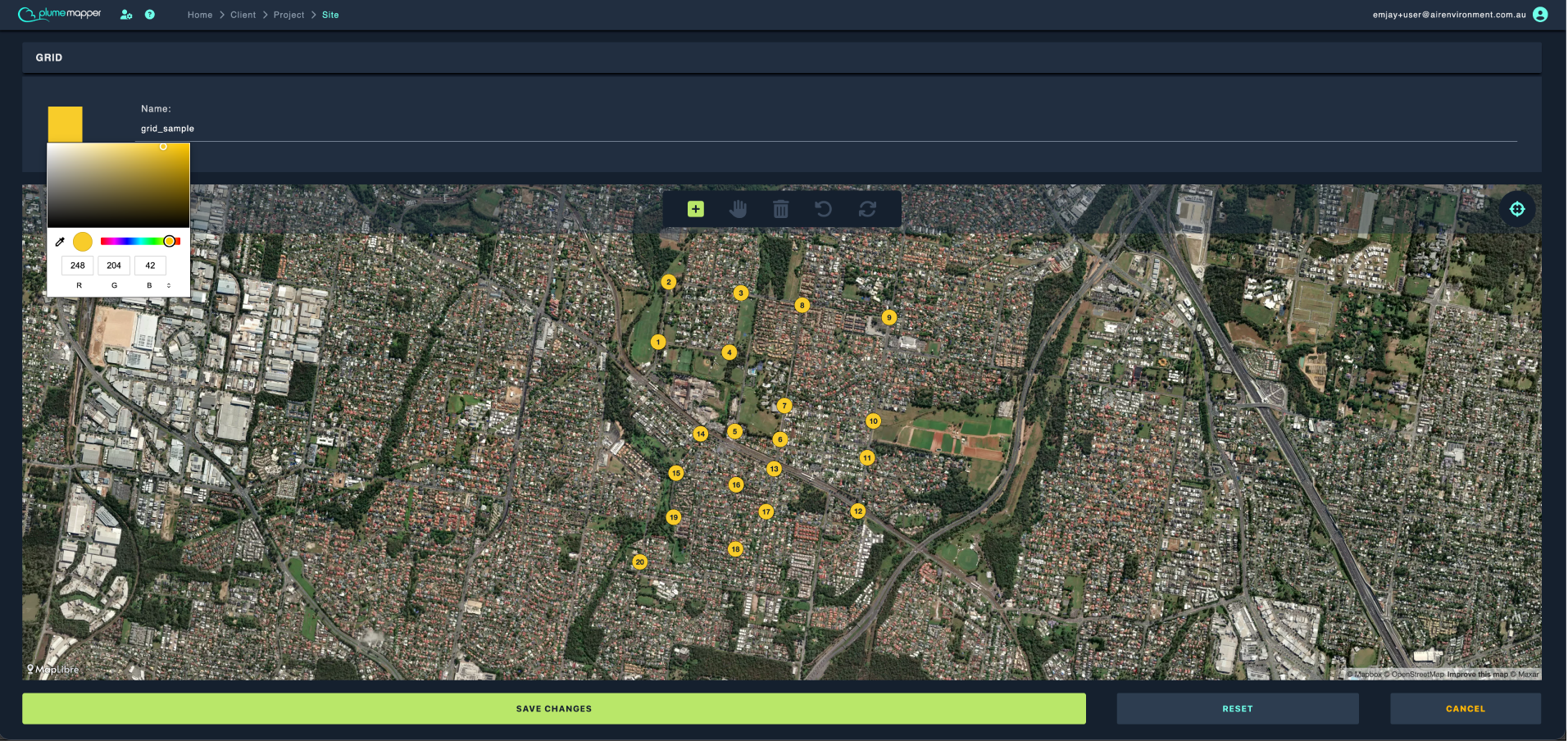 import site features: review grid