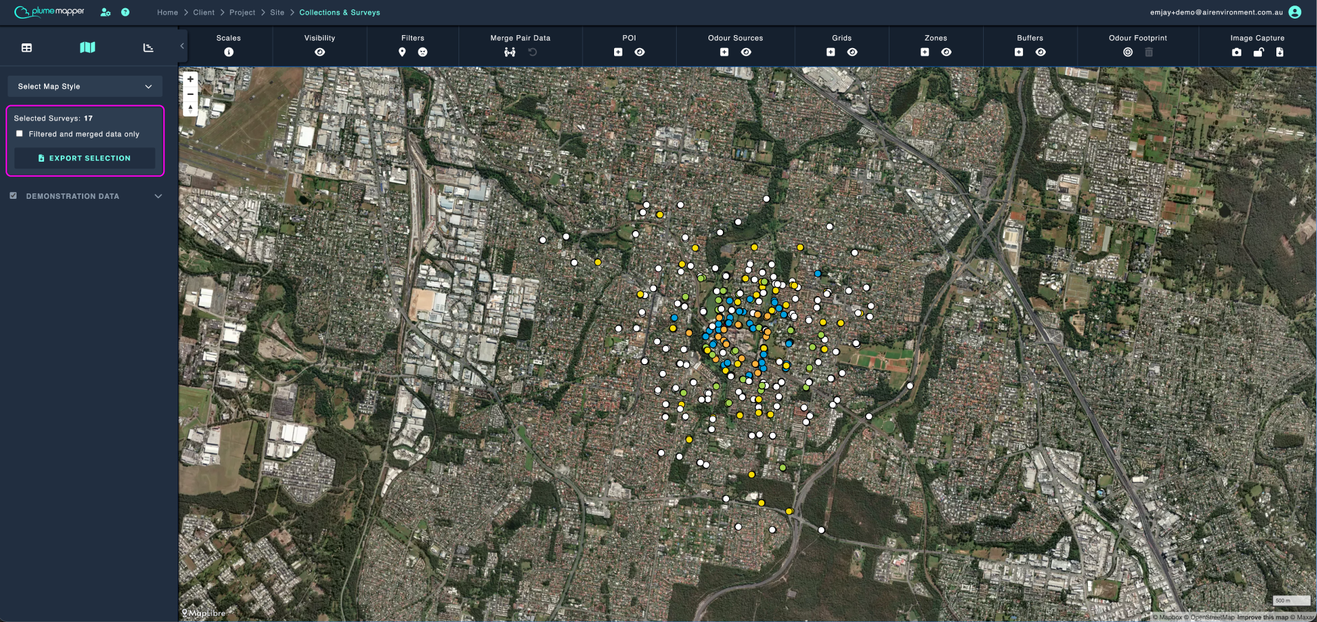 map view: export selection