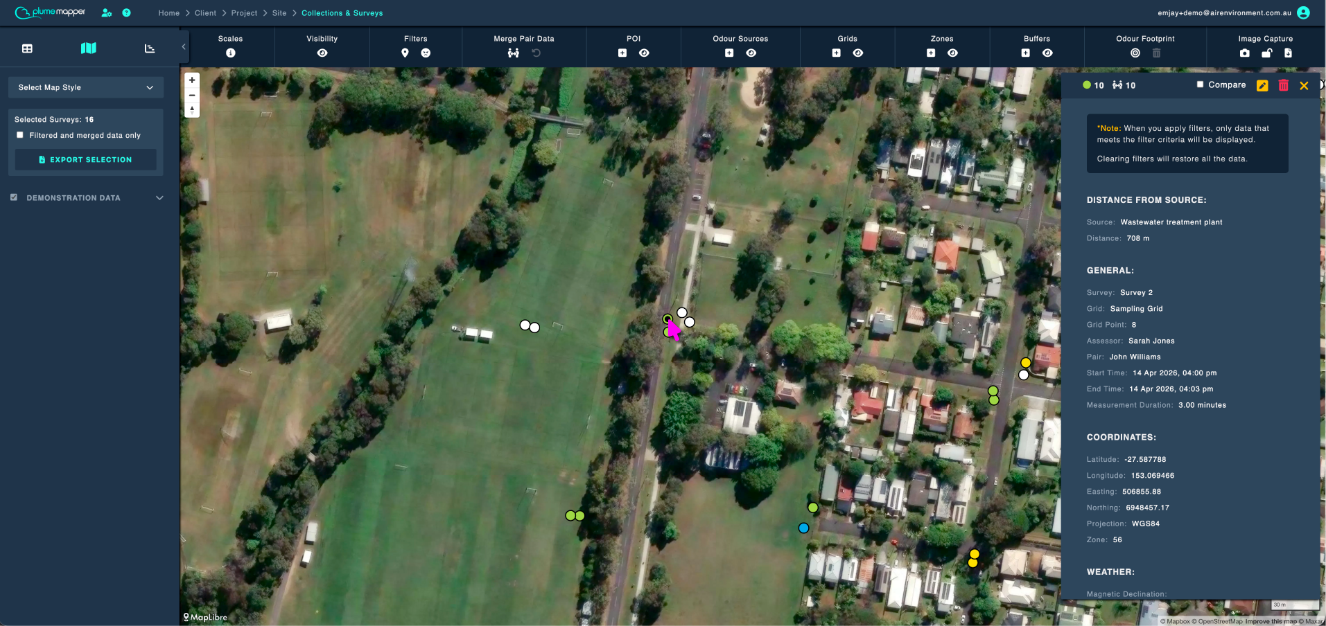 selecting features: measurement details