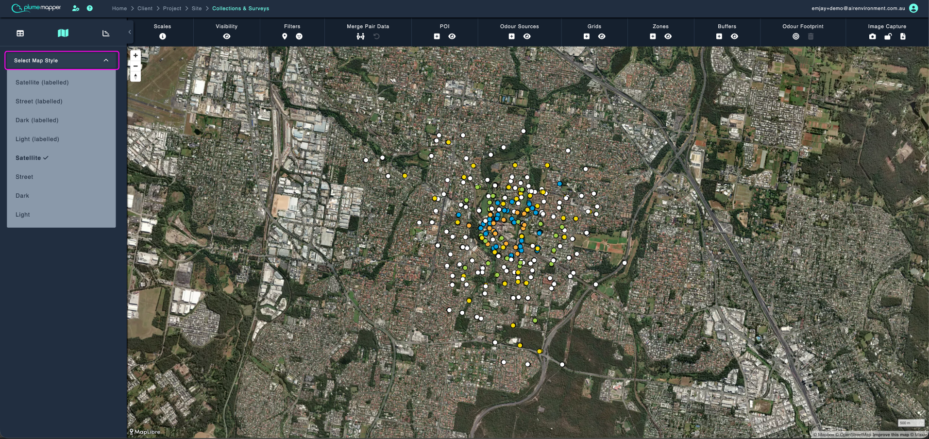 map view: map style