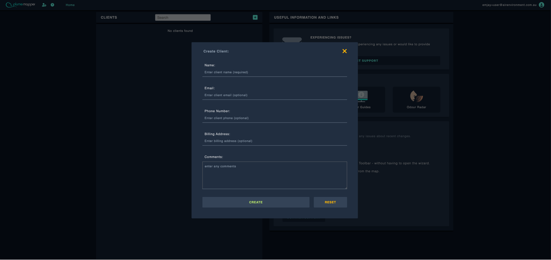 create new client