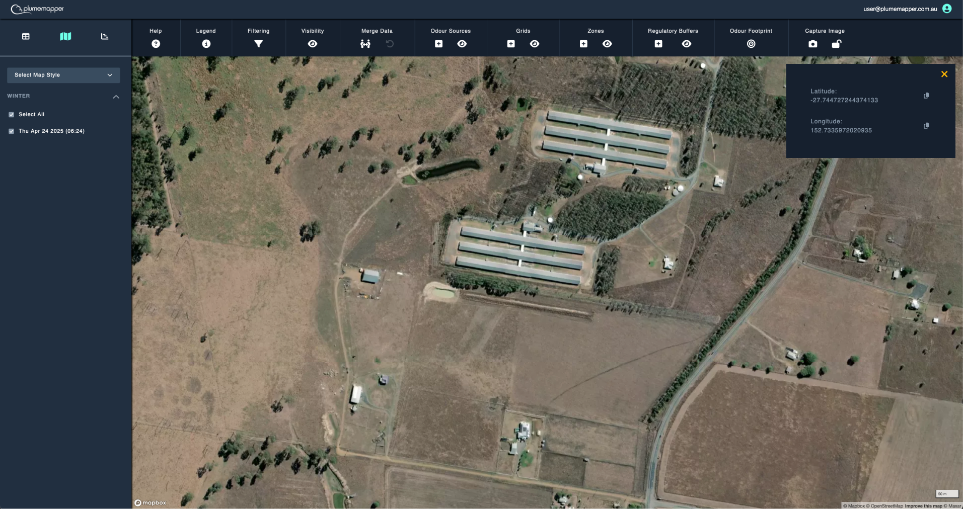 map context menu: get coordinates feature