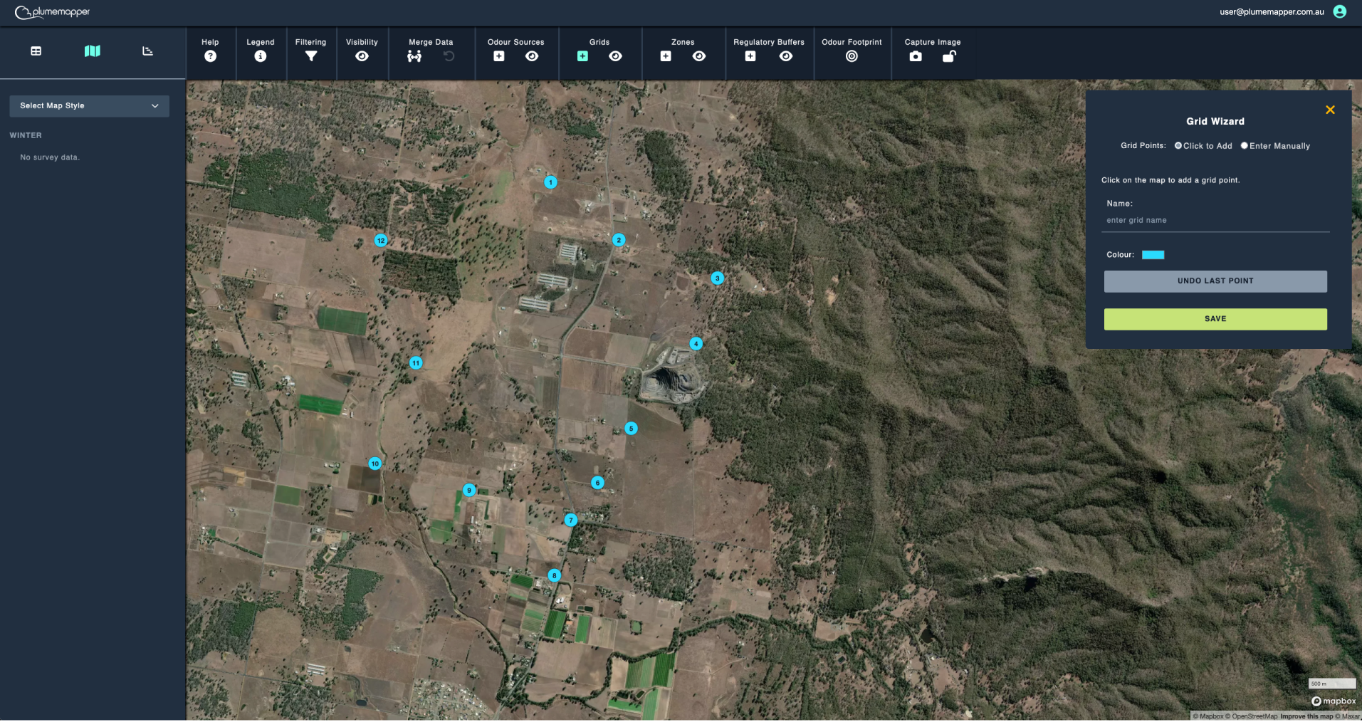 grids: adding grids, by clicking on map