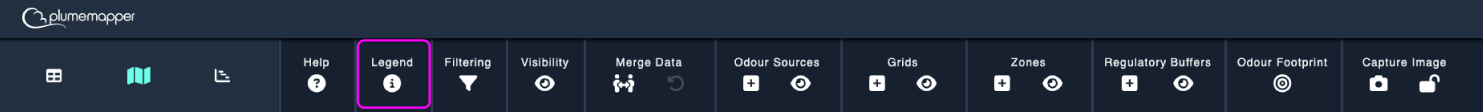 scale legend: toolbar