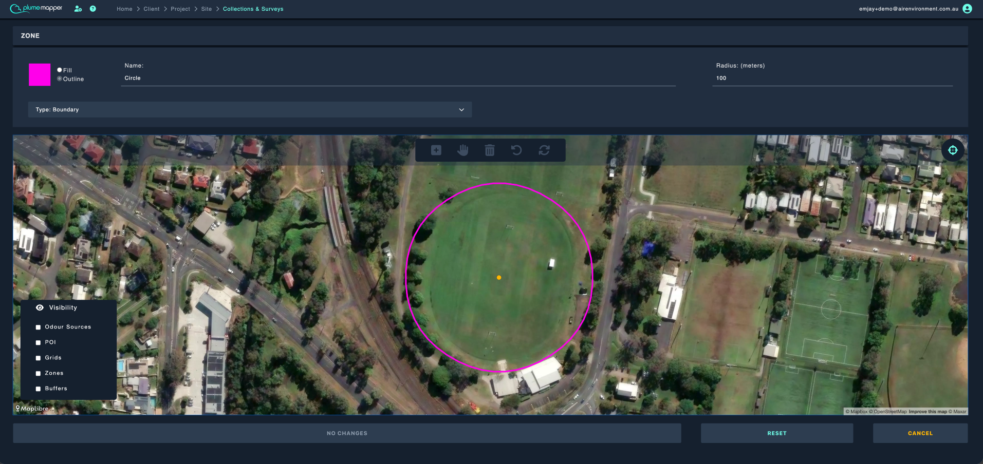 zones: editing circular zones