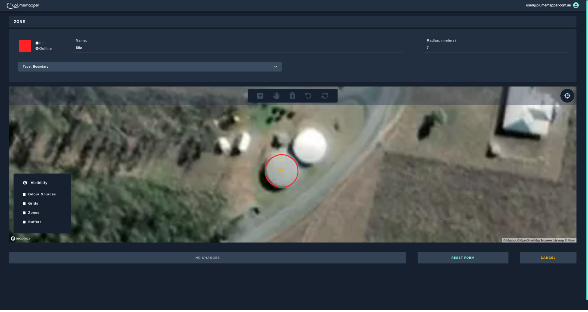 zones: editing circular zones